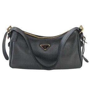 Prada Emme Leather Shoulder Bag Black